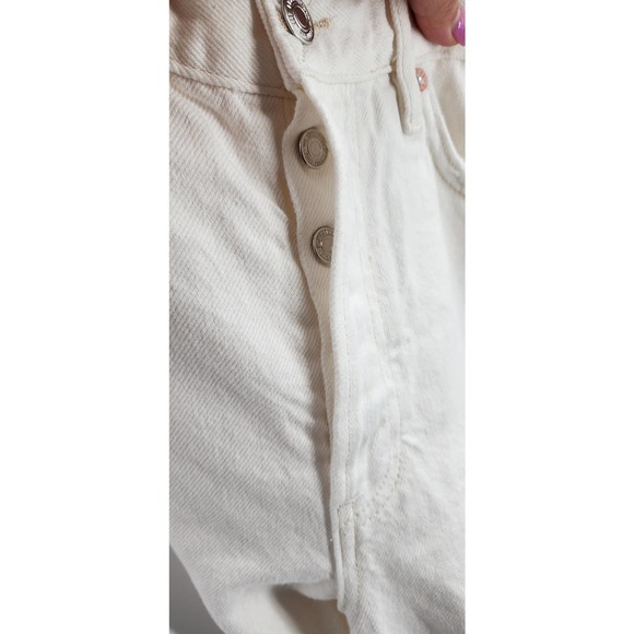 Free People The Lasso Jeans Button Fly White Denim Size 26 - Picture 11 of 12